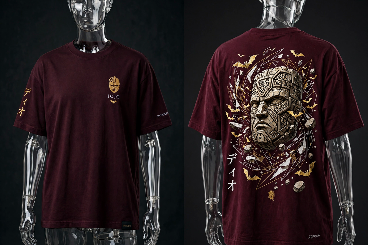 Dio Brando - Stone Mask Monument - Premium Oversized Anime T-Shirt - DYNOSHI