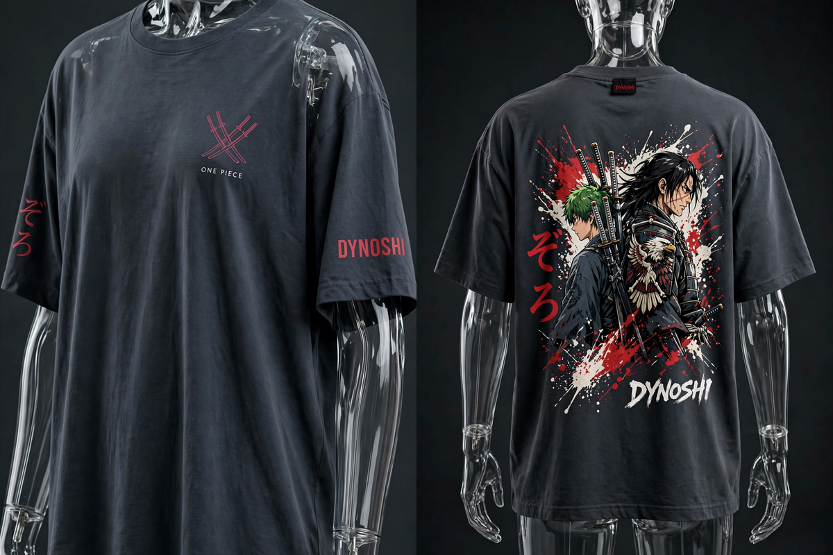 Zoro - Swordsmen Clash - Premium Oversized Anime T-Shirt - DYNOSHI