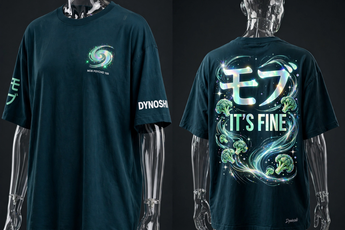 Mob Shigeo - Its Fine Mantra - Premium Oversized Anime T-Shirt - DYNOSHI