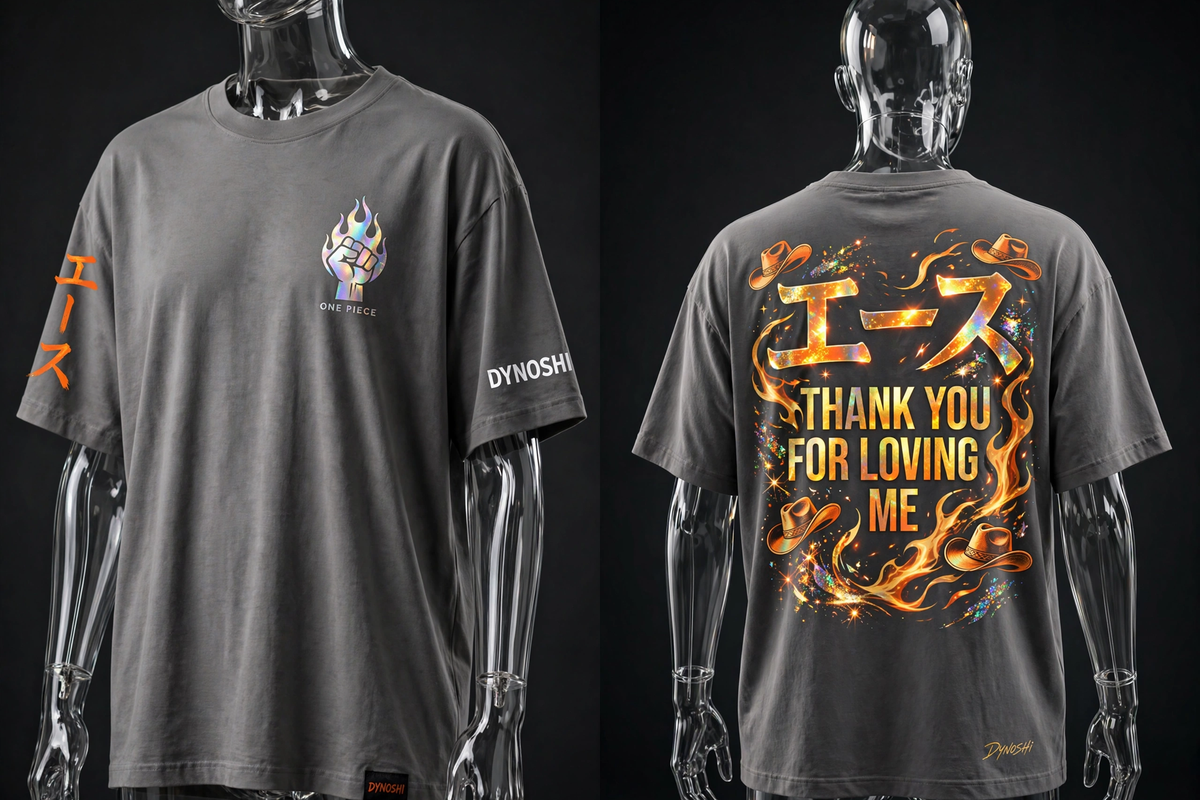 Portgas D. Ace - Thank You For Loving Me Mantra - Premium Oversized Anime T-Shirt - DYNOSHI