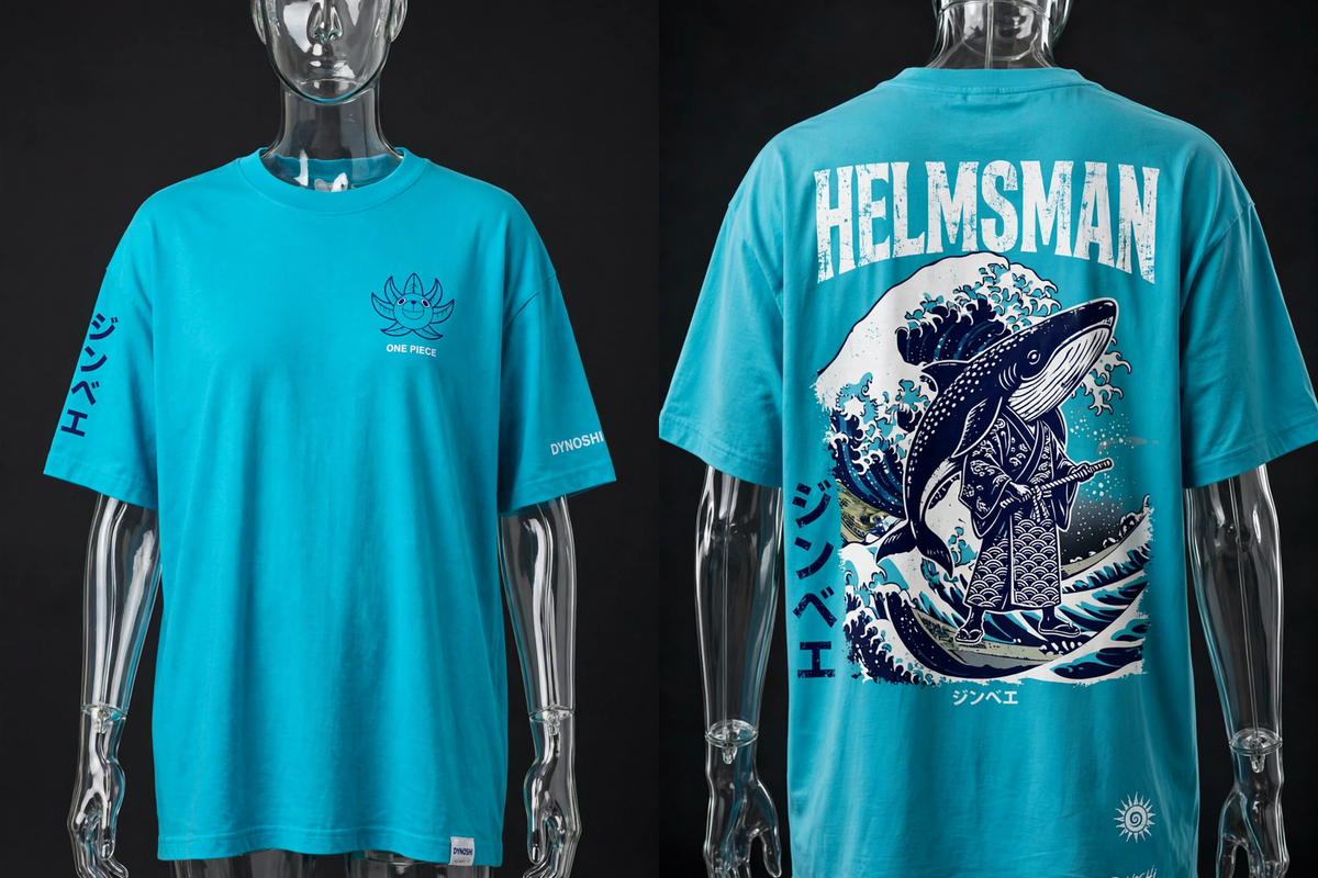 Jinbe - HELMSMAN Mantra - Premium Oversized Anime T-Shirt - DYNOSHI