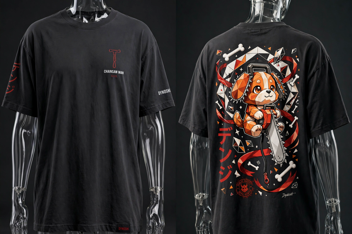 Denji - Pochita Monument - Premium Oversized Anime T-Shirt - DYNOSHI