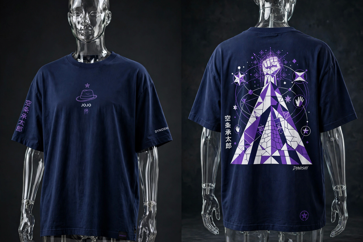 Jotaro Kujo - Pyramid Monument - Premium Oversized Anime T-Shirt - DYNOSHI