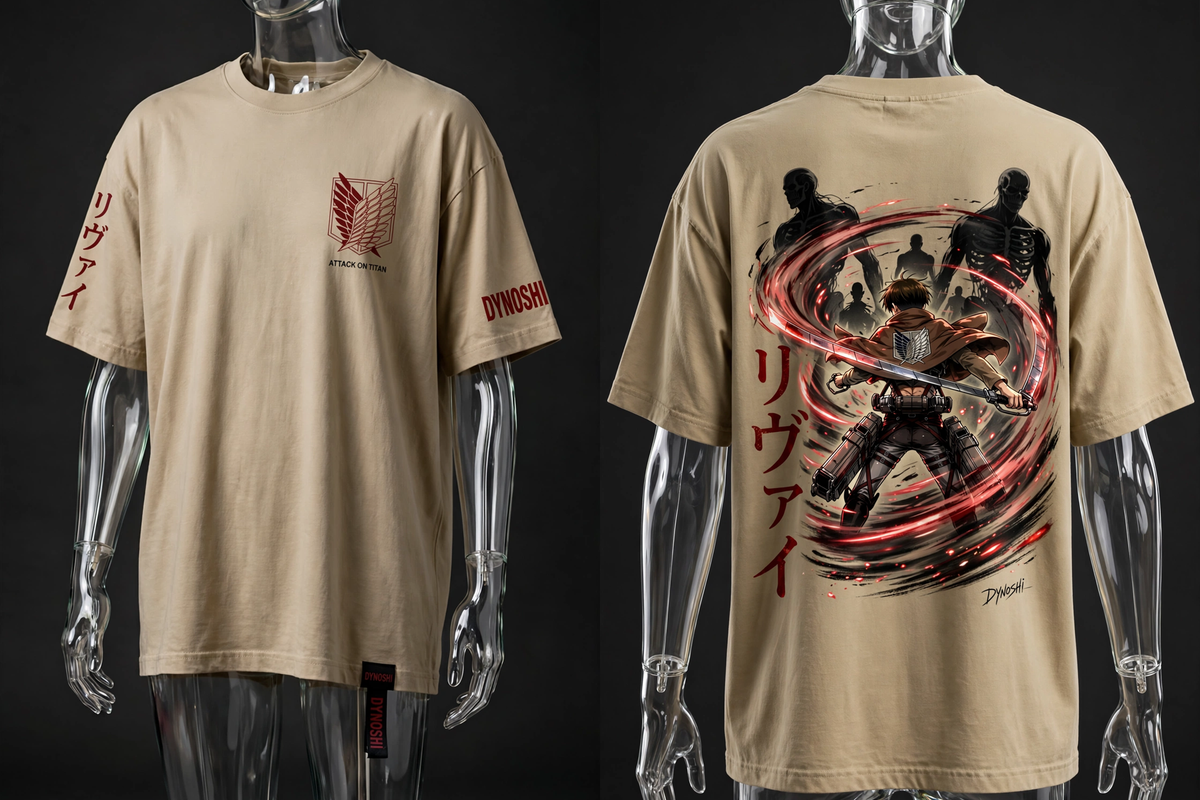 Levi Ackerman - Blade Storm - Premium Oversized Anime T-Shirt - DYNOSHI