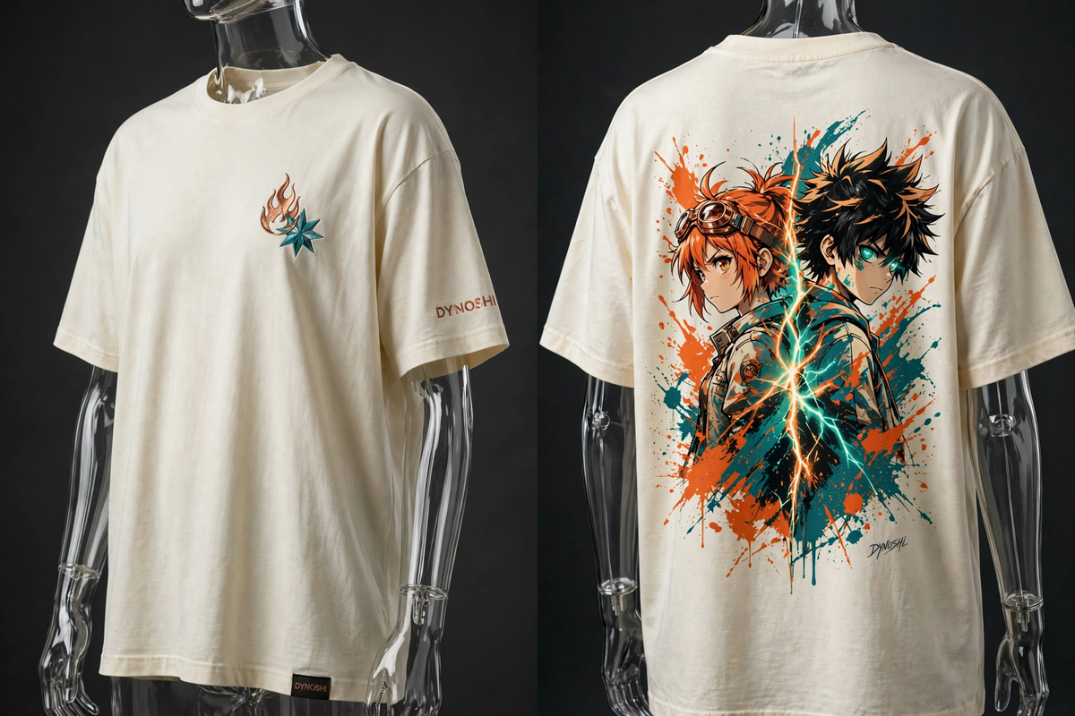 Mira - Fire and Star - Premium Oversized Anime T-Shirt - DYNOSHI