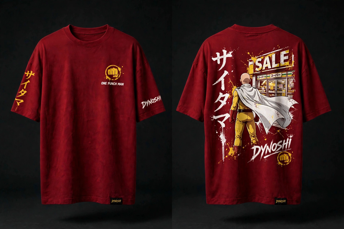 Saitama - Premium Oversized Anime T-Shirt - DYNOSHI