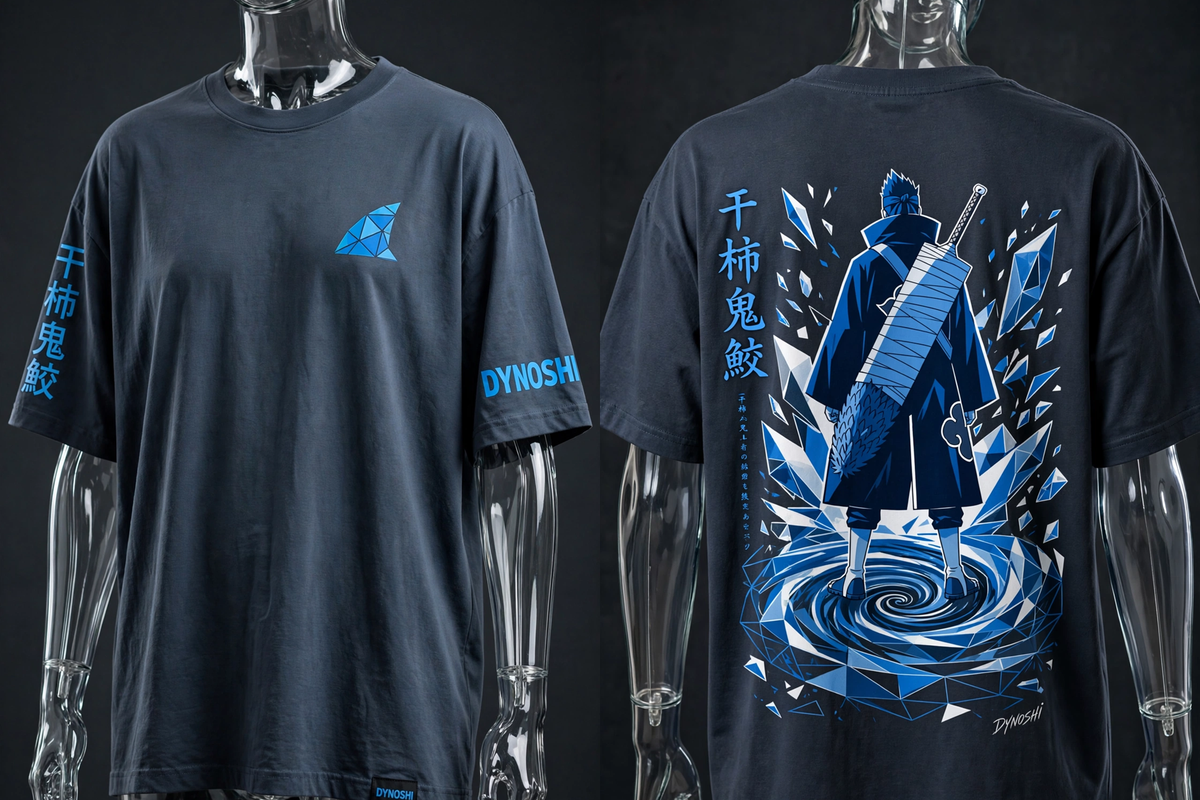 Kisame Hoshigaki - Deep Blue Silhouette - Premium Oversized Anime T-Shirt - DYNOSHI