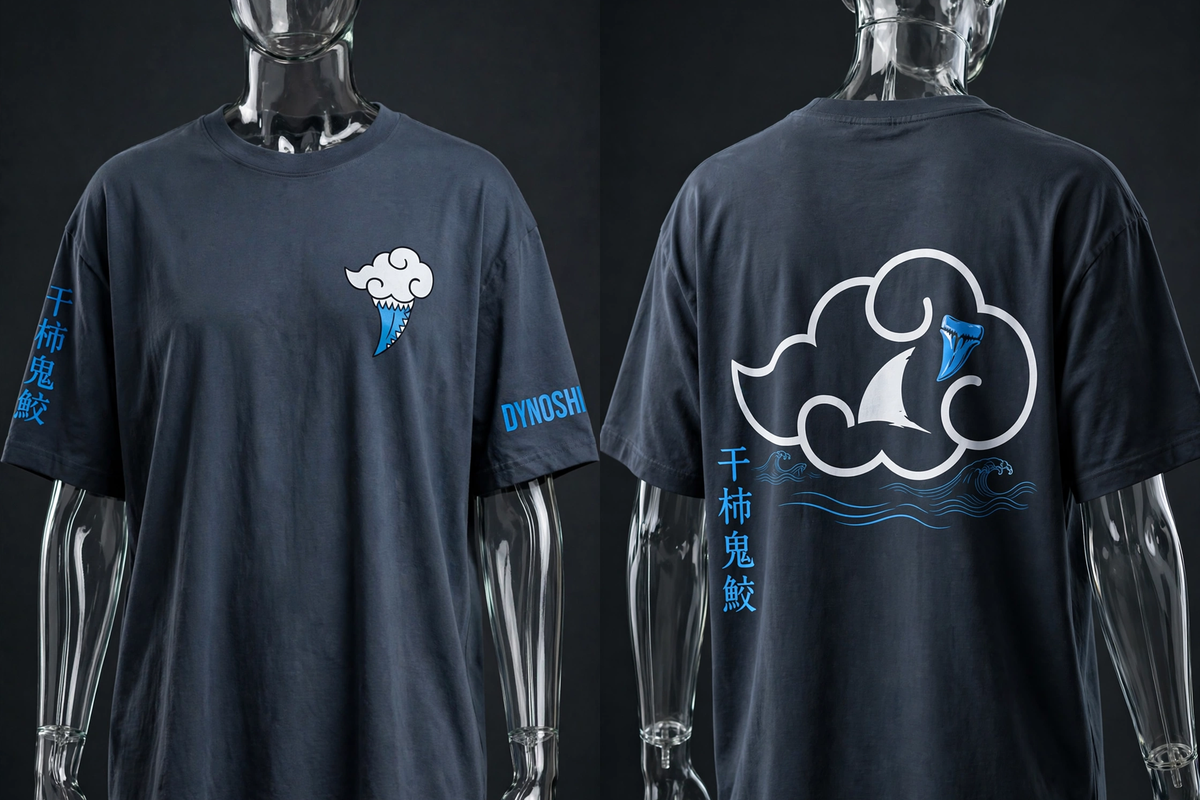 Kisame Hoshigaki - Akatsuki Shark Emblem - Premium Oversized Anime T-Shirt - DYNOSHI