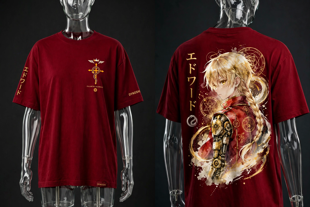 Edward Elric - Alchemist's Gaze Portrait - Premium Oversized Anime T-Shirt - DYNOSHI