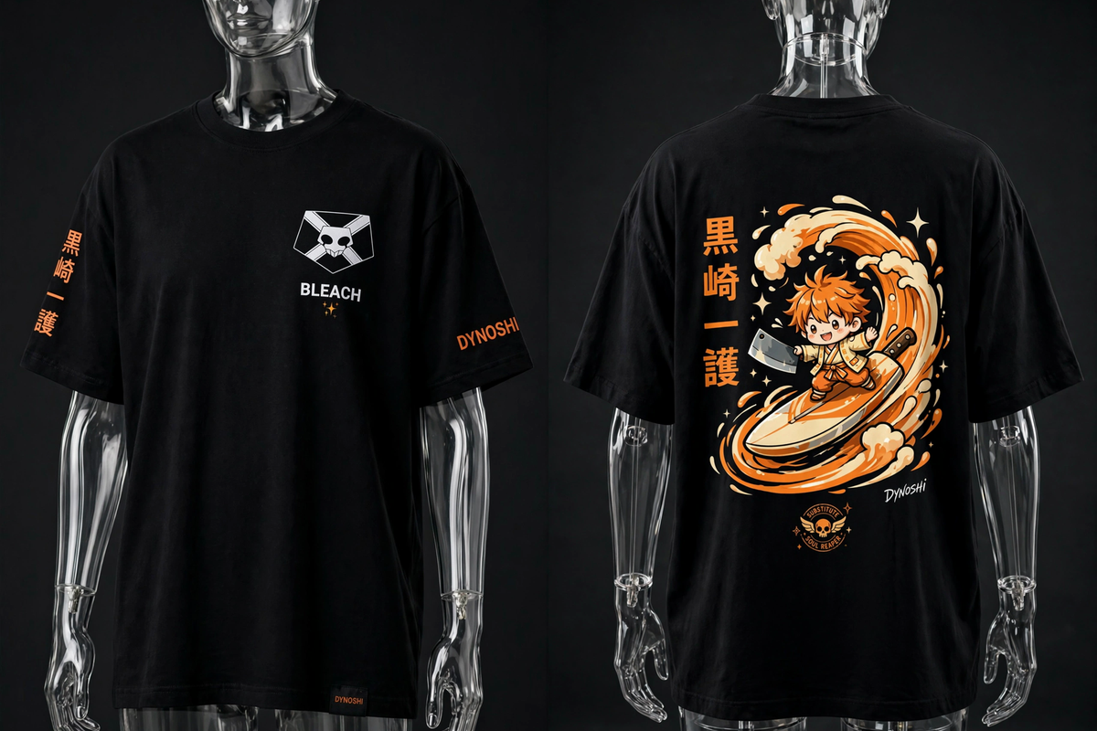 Ichigo Kurosaki - Chibi Blade Ride - Premium Oversized Anime T-Shirt - DYNOSHI