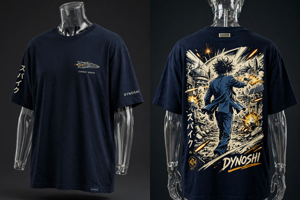 Spike Spiegel - Mars Gunfight - Premium Oversized Anime T-Shirt - DYNOSHI