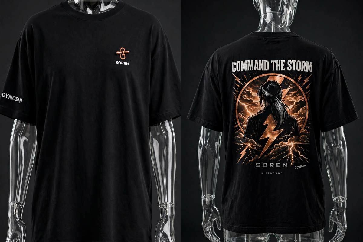 SOREN - Command the Storm - Premium Oversized Anime T-Shirt - DYNOSHI