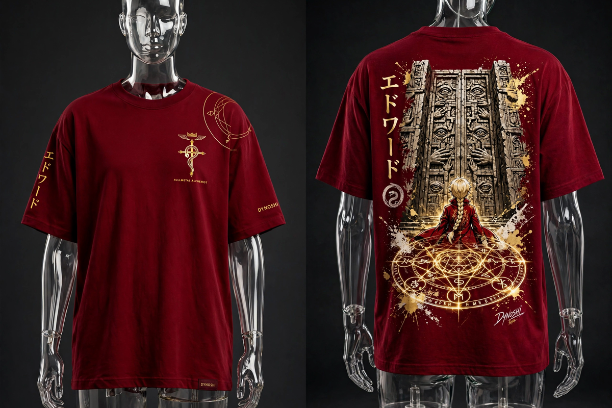 Edward Elric - Gate of Truth - Premium Oversized Anime T-Shirt - DYNOSHI