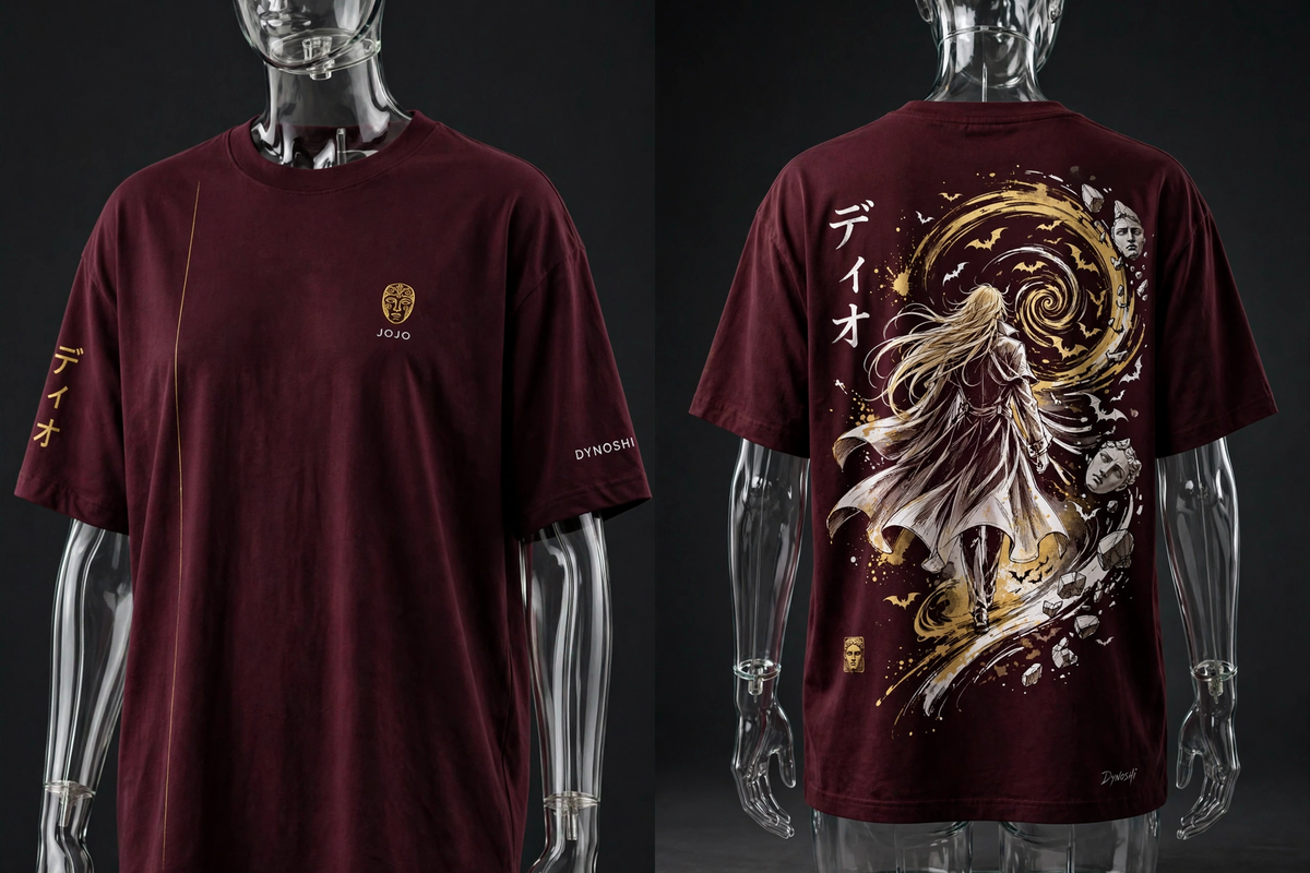 Dio Brando - Golden Vortex Stance - Premium Oversized Anime T-Shirt - DYNOSHI