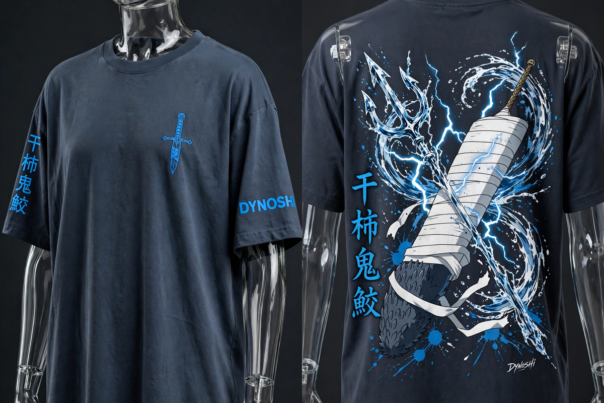 Kisame Hoshigaki - Samehada Arsenal - Premium Oversized Anime T-Shirt - DYNOSHI