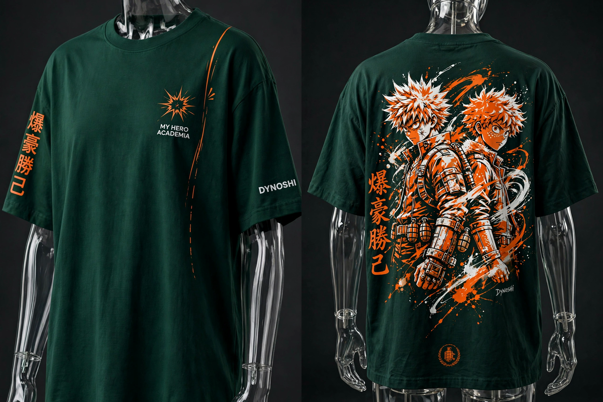 Katsuki Bakugo - Rivals' Pact Duo - Premium Oversized Anime T-Shirt - DYNOSHI