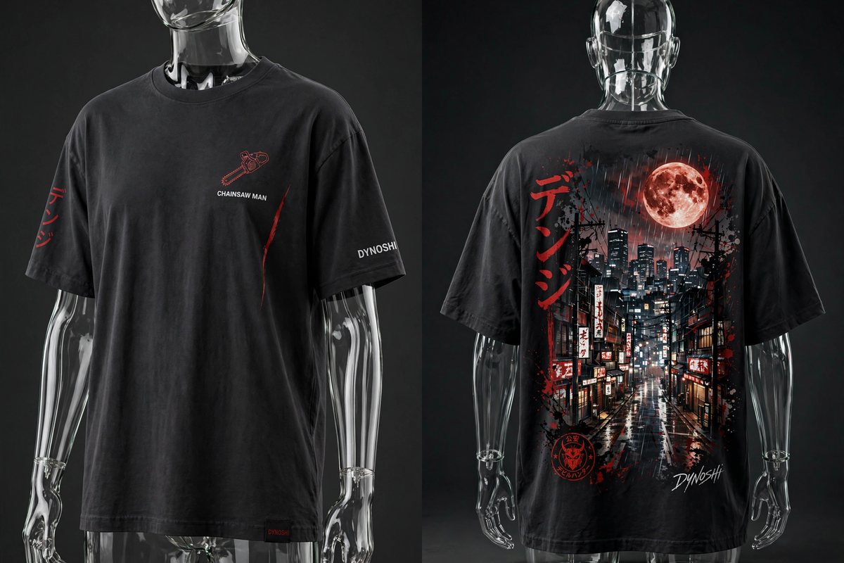 Denji - Tokyo Moon Street - Premium Oversized Anime T-Shirt - DYNOSHI