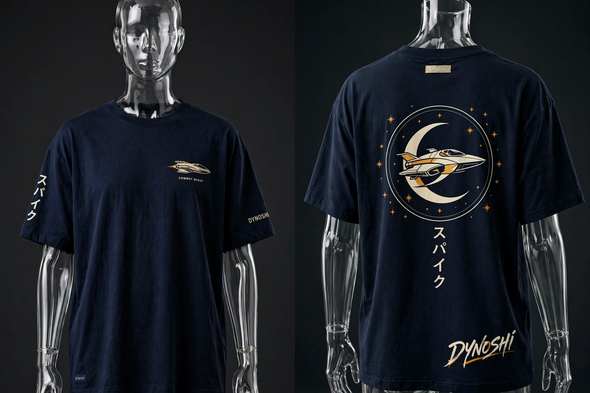 Spike Spiegel - Moon Racer Crest - Premium Oversized Anime T-Shirt - DYNOSHI