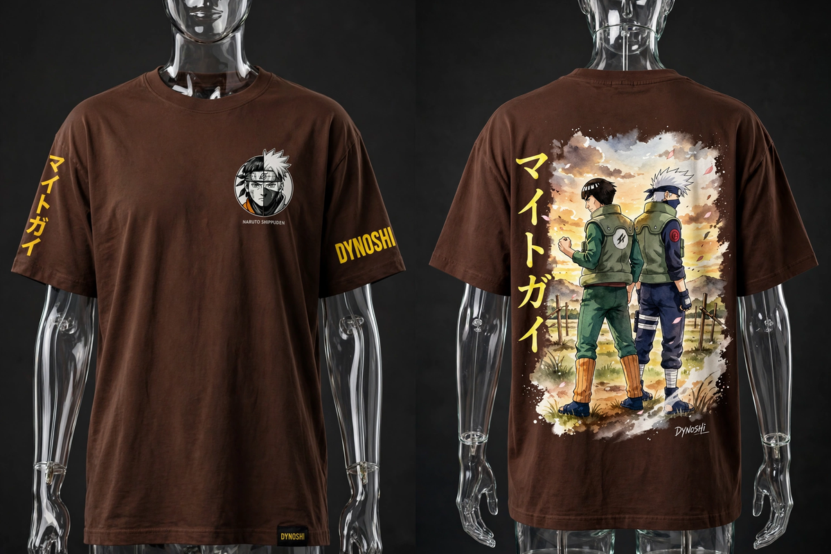 Might Guy - Eternal Rivals Duo - Premium Oversized Anime T-Shirt - DYNOSHI