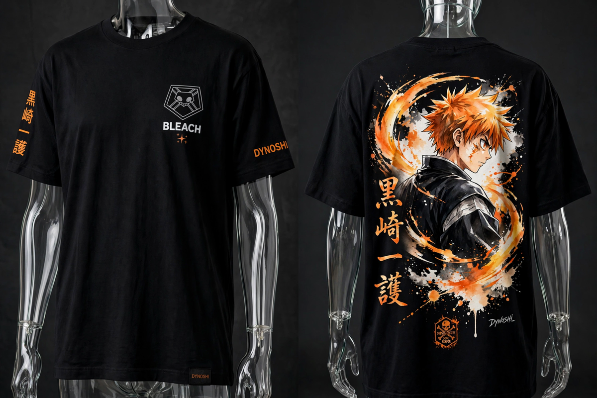 Ichigo Kurosaki - Reaper's Gaze Portrait - Premium Oversized Anime T-Shirt - DYNOSHI