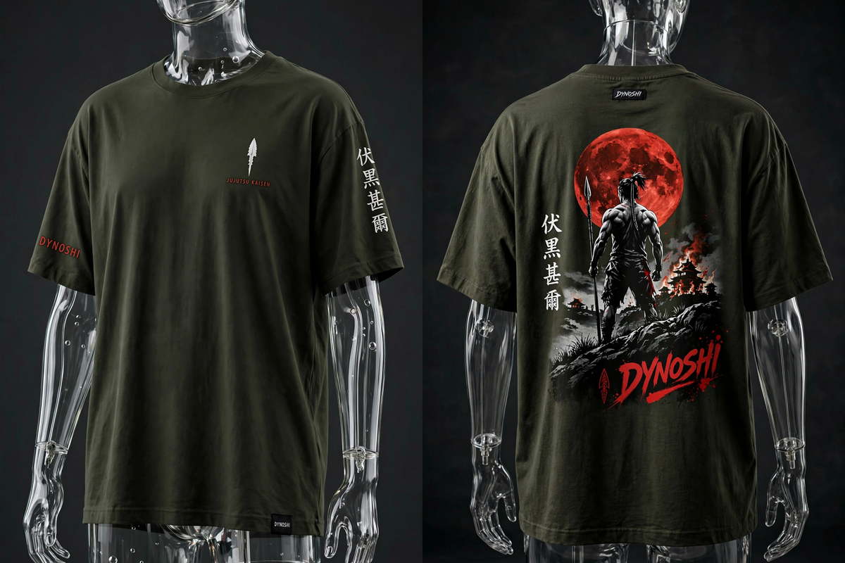 Toji Fushiguro - Red Moon Vigil - Premium Oversized Anime T-Shirt - DYNOSHI
