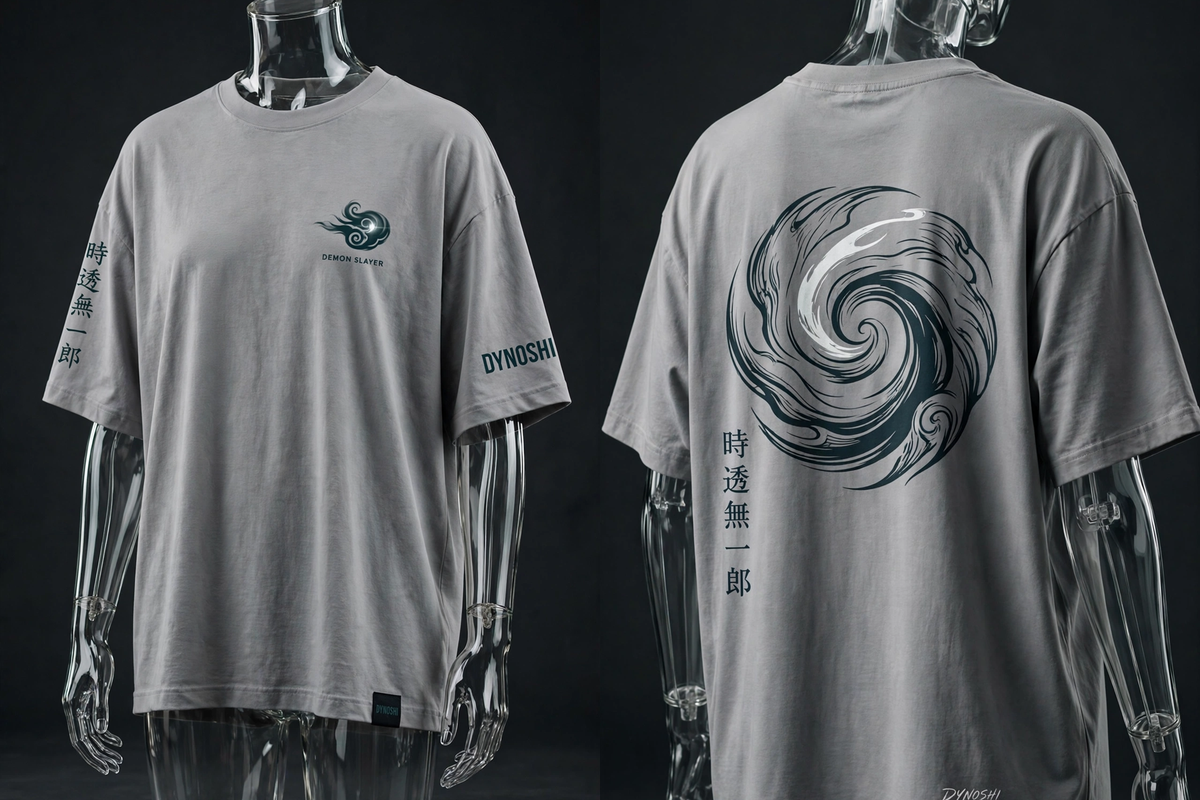 Muichiro Tokito - Mist Swirl Emblem - Premium Oversized Anime T-Shirt - DYNOSHI