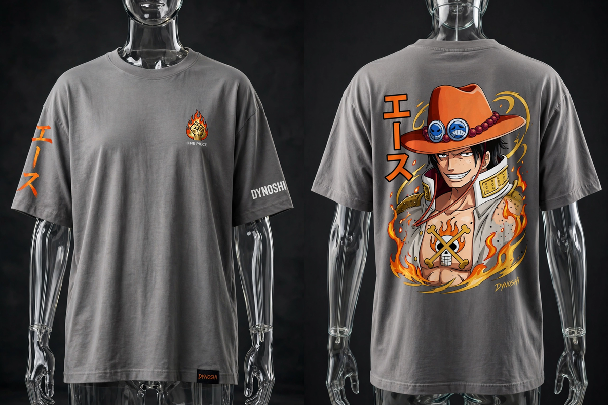 Portgas D. Ace - Fire Fist Portrait - Premium Oversized Anime T-Shirt - DYNOSHI