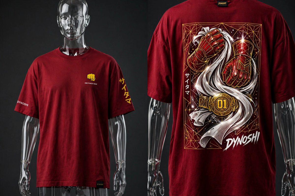 Saitama - Hero's Kit - Premium Oversized Anime T-Shirt - DYNOSHI