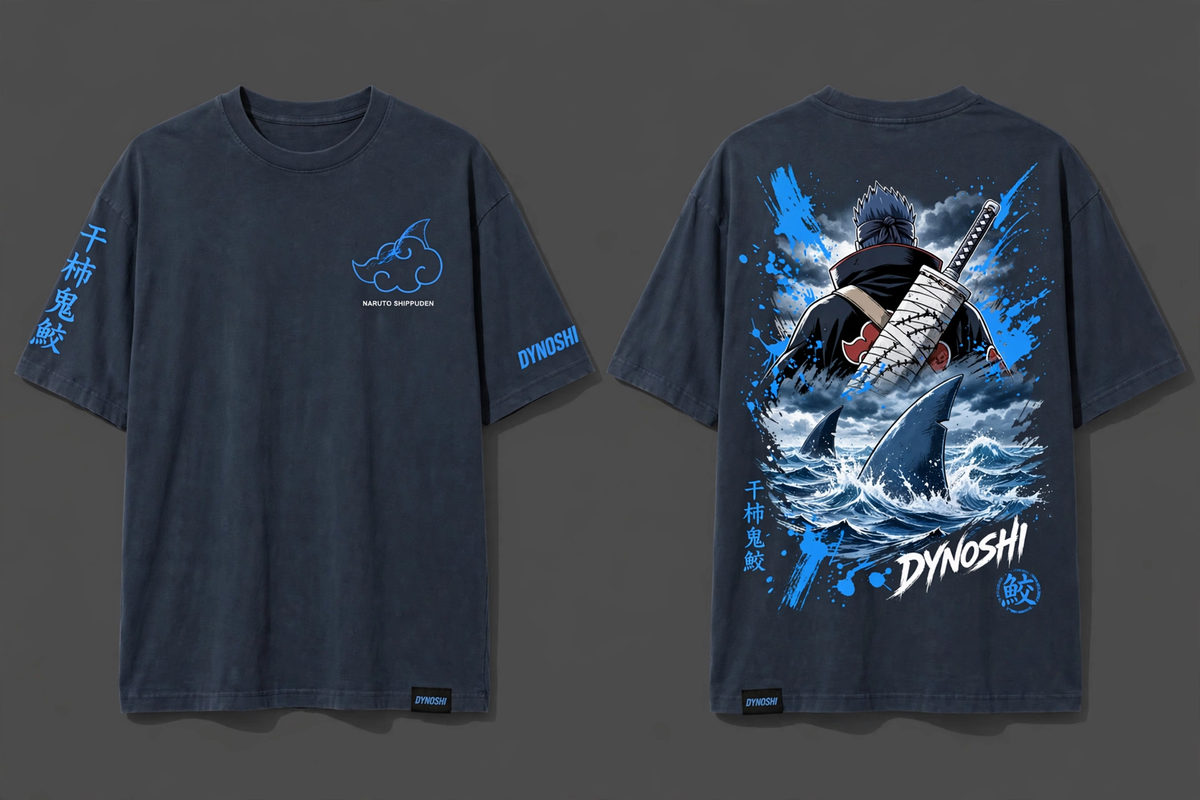 Kisame Hoshigaki - Premium Oversized Anime T-Shirt - DYNOSHI