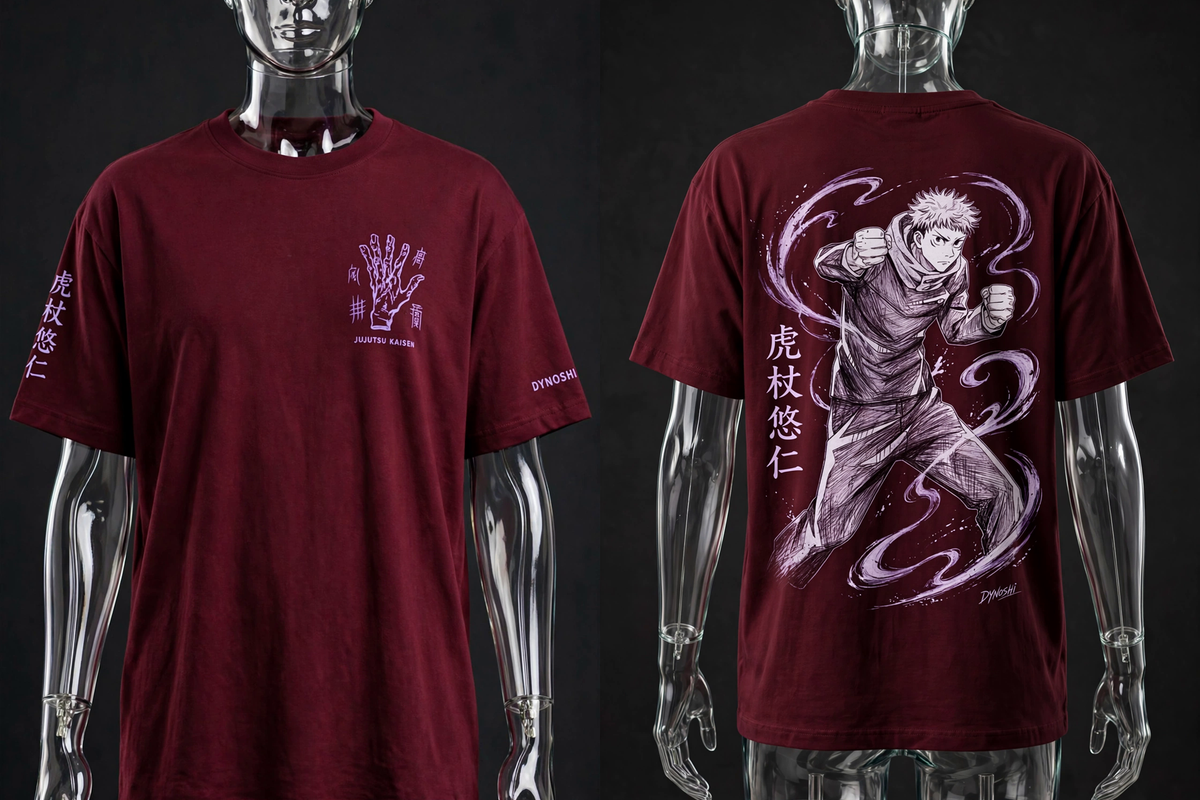 Yuji Itadori - Ready Stance - Premium Oversized Anime T-Shirt - DYNOSHI