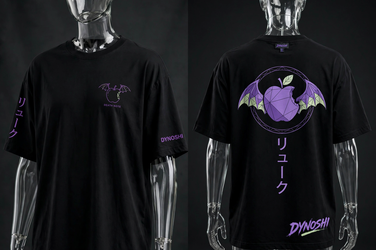 Ryuk - Apple Emblem - Premium Oversized Anime T-Shirt - DYNOSHI