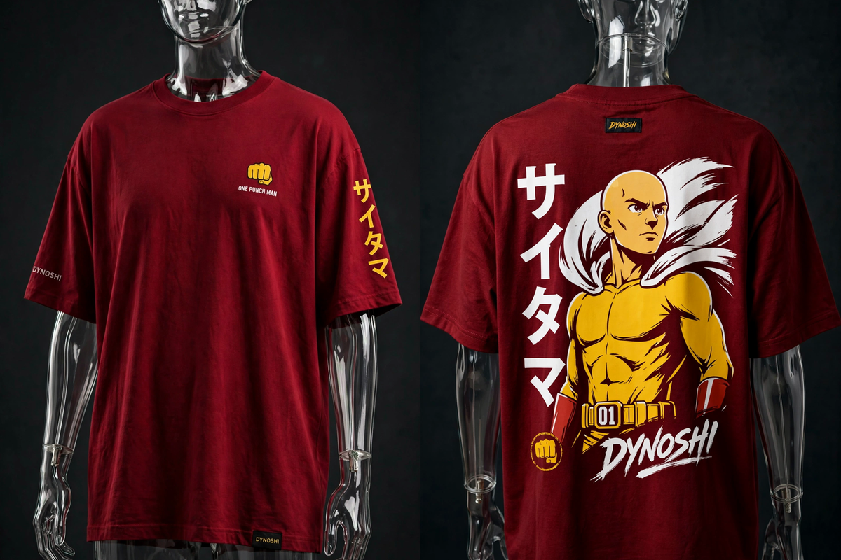 Saitama - The Caped Baldy - Premium Oversized Anime T-Shirt - DYNOSHI
