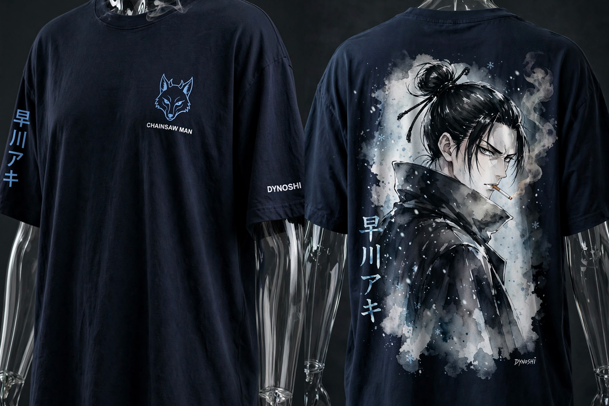 Aki Hayakawa - Hunter's Gaze Portrait - Premium Oversized Anime T-Shirt - DYNOSHI
