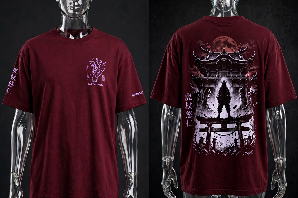 Yuji Itadori - Shrine of the Curse King - Premium Oversized Anime T-Shirt - DYNOSHI