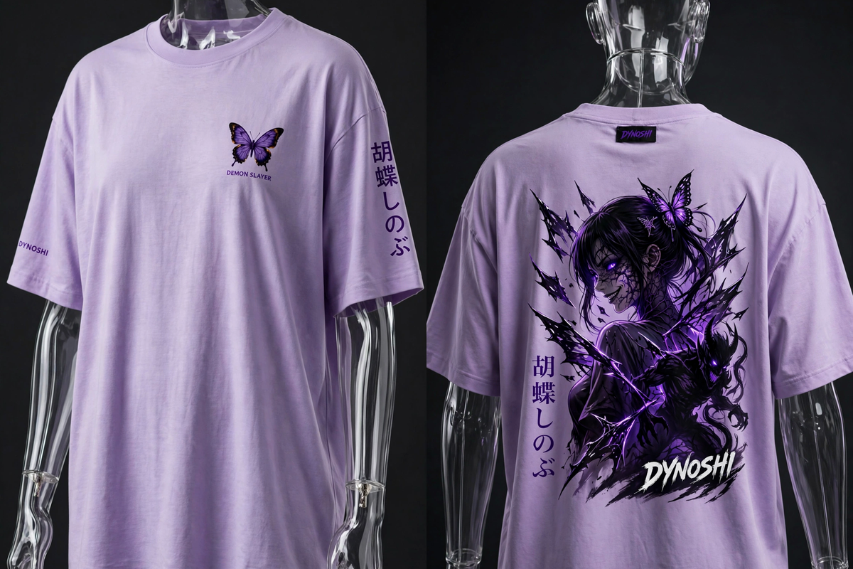 Shinobu Kocho - Corrupted Butterfly - Premium Oversized Anime T-Shirt - DYNOSHI