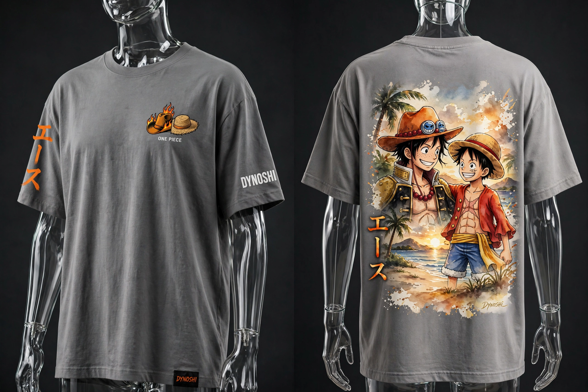 Portgas D. Ace - Brothers Duo - Premium Oversized Anime T-Shirt - DYNOSHI