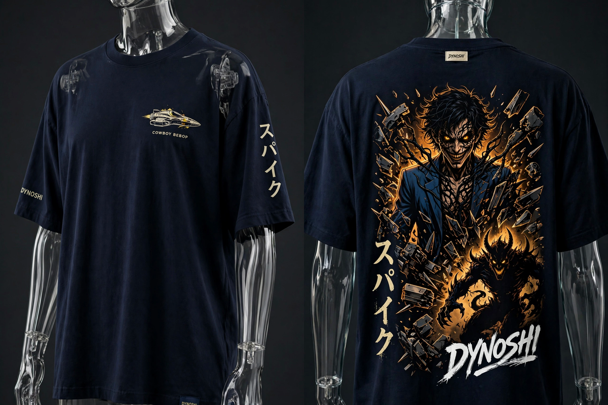 Spike Spiegel - Corrupted Cowboy - Premium Oversized Anime T-Shirt - DYNOSHI