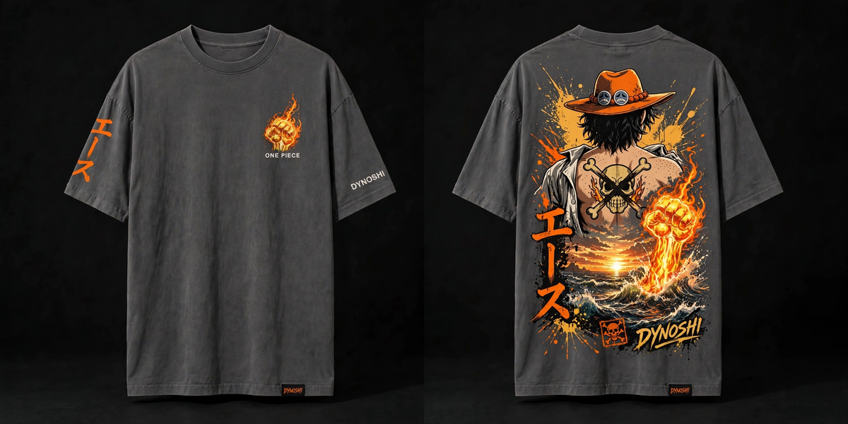 Portgas D. Ace - Premium Oversized Anime T-Shirt - DYNOSHI