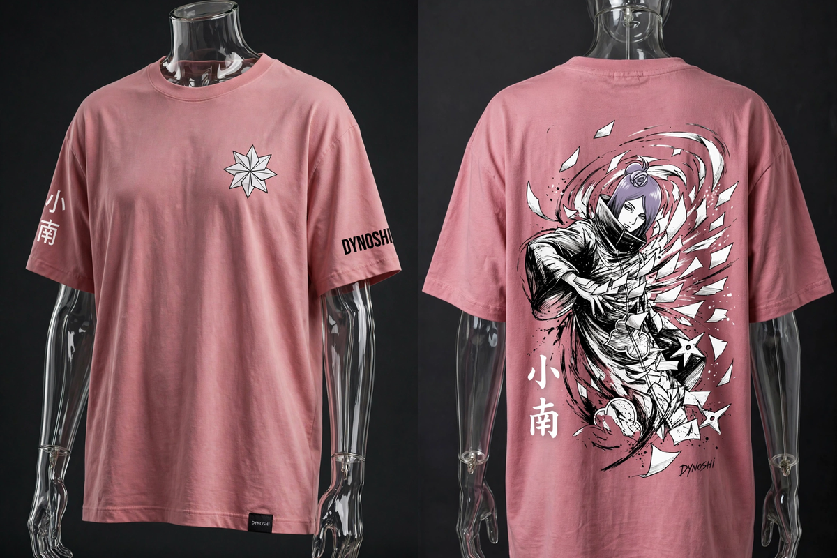 Konan - Paper Shuriken Storm - Premium Oversized Anime T-Shirt - DYNOSHI