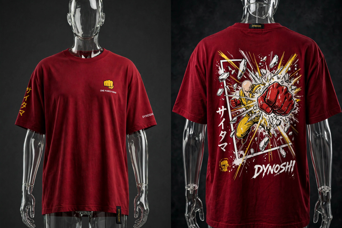 Saitama - Serious Punch - Premium Oversized Anime T-Shirt - DYNOSHI