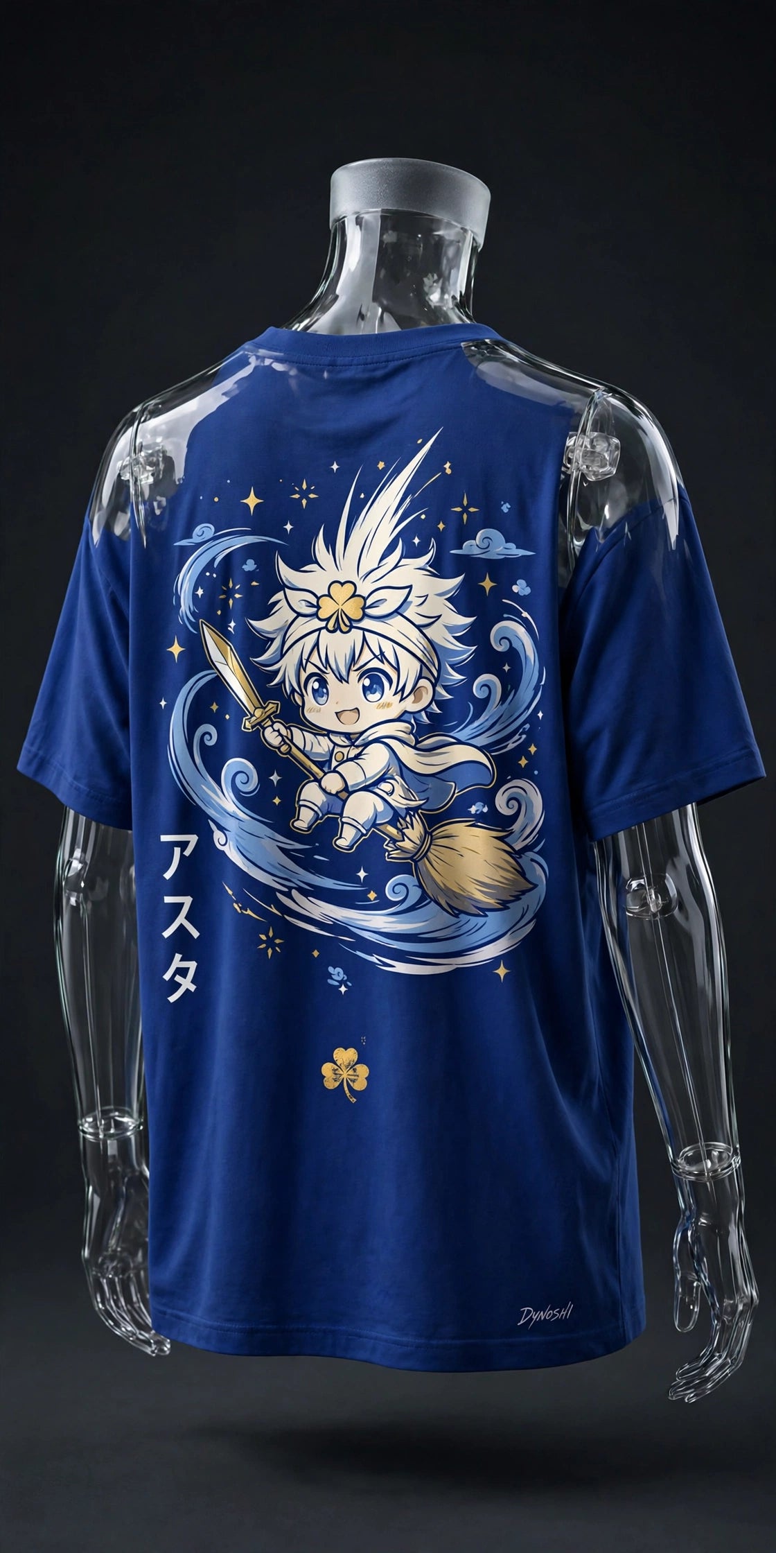 Asta - Chibi Broom Flight - Premium Oversized Anime T-Shirt - DYNOSHI