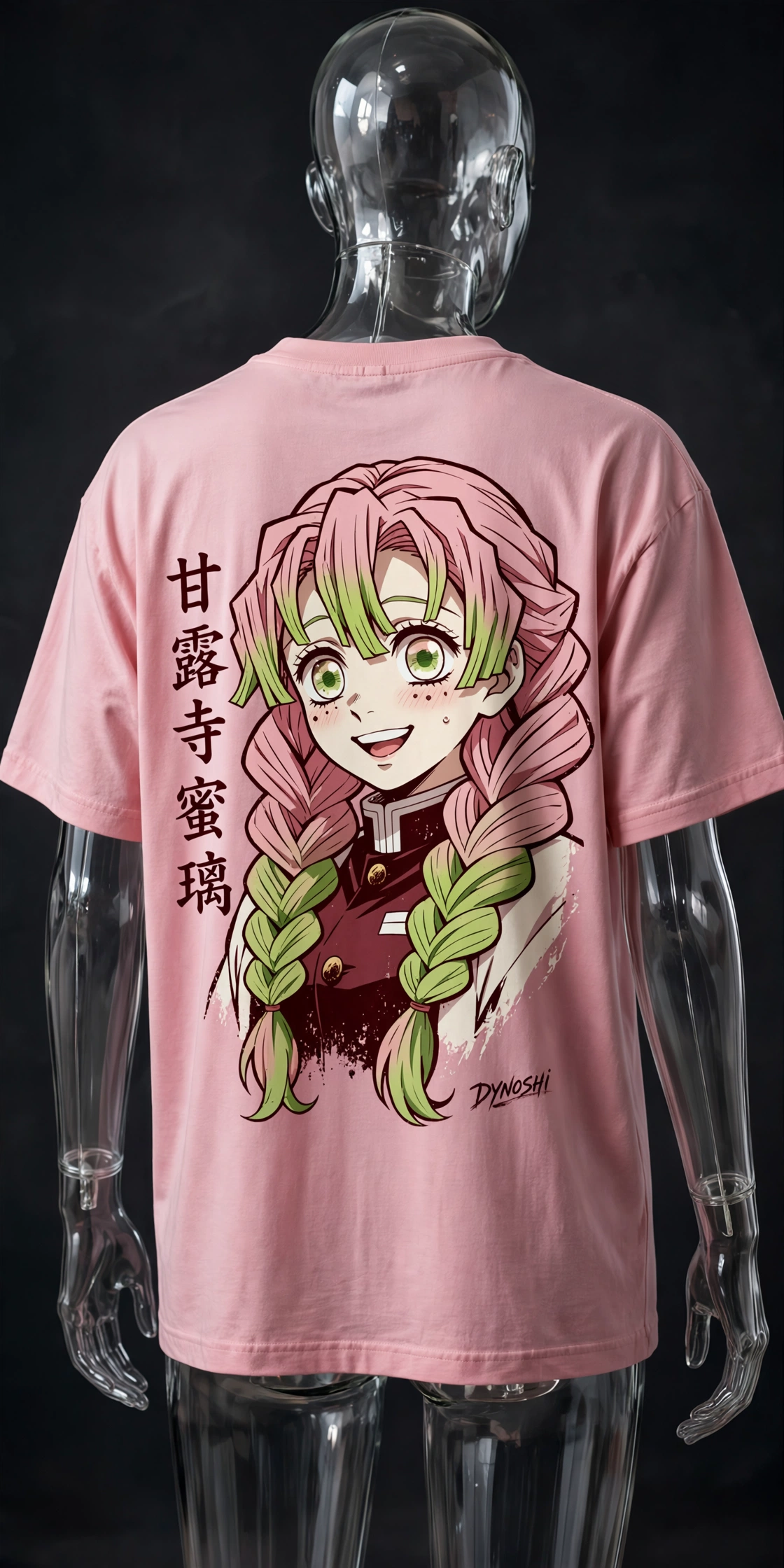Mitsuri Kanroji - Warm Smile Portrait - Premium Oversized Anime T-Shirt - DYNOSHI