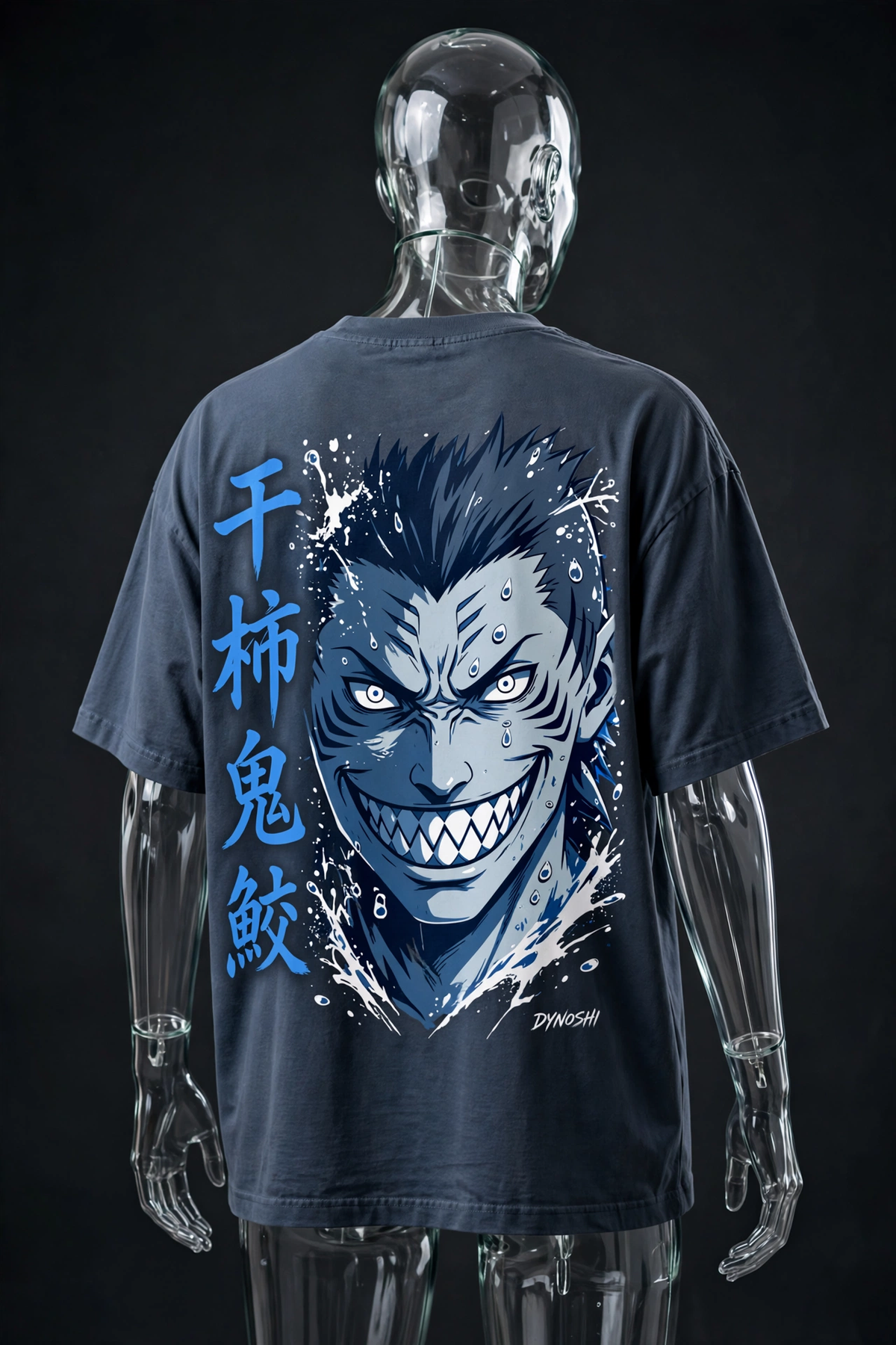 Kisame Hoshigaki - Shark Grin Portrait - Premium Oversized Anime T-Shirt - DYNOSHI