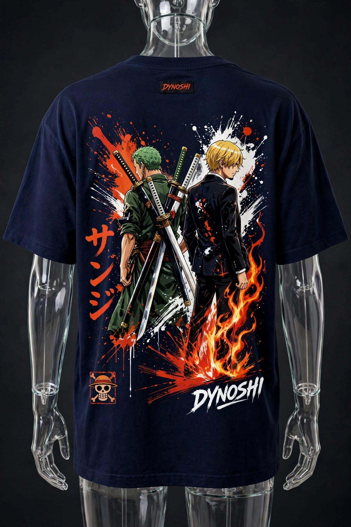 Sanji - Rivals Back to Back - Premium Oversized Anime T-Shirt - DYNOSHI