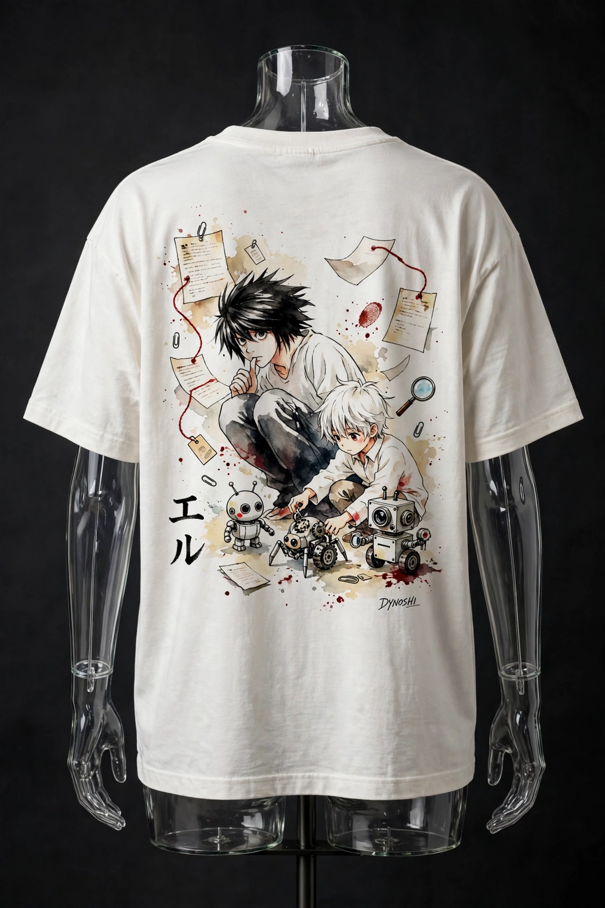 L Lawliet - Heirs of Detection Duo - Premium Oversized Anime T-Shirt - DYNOSHI