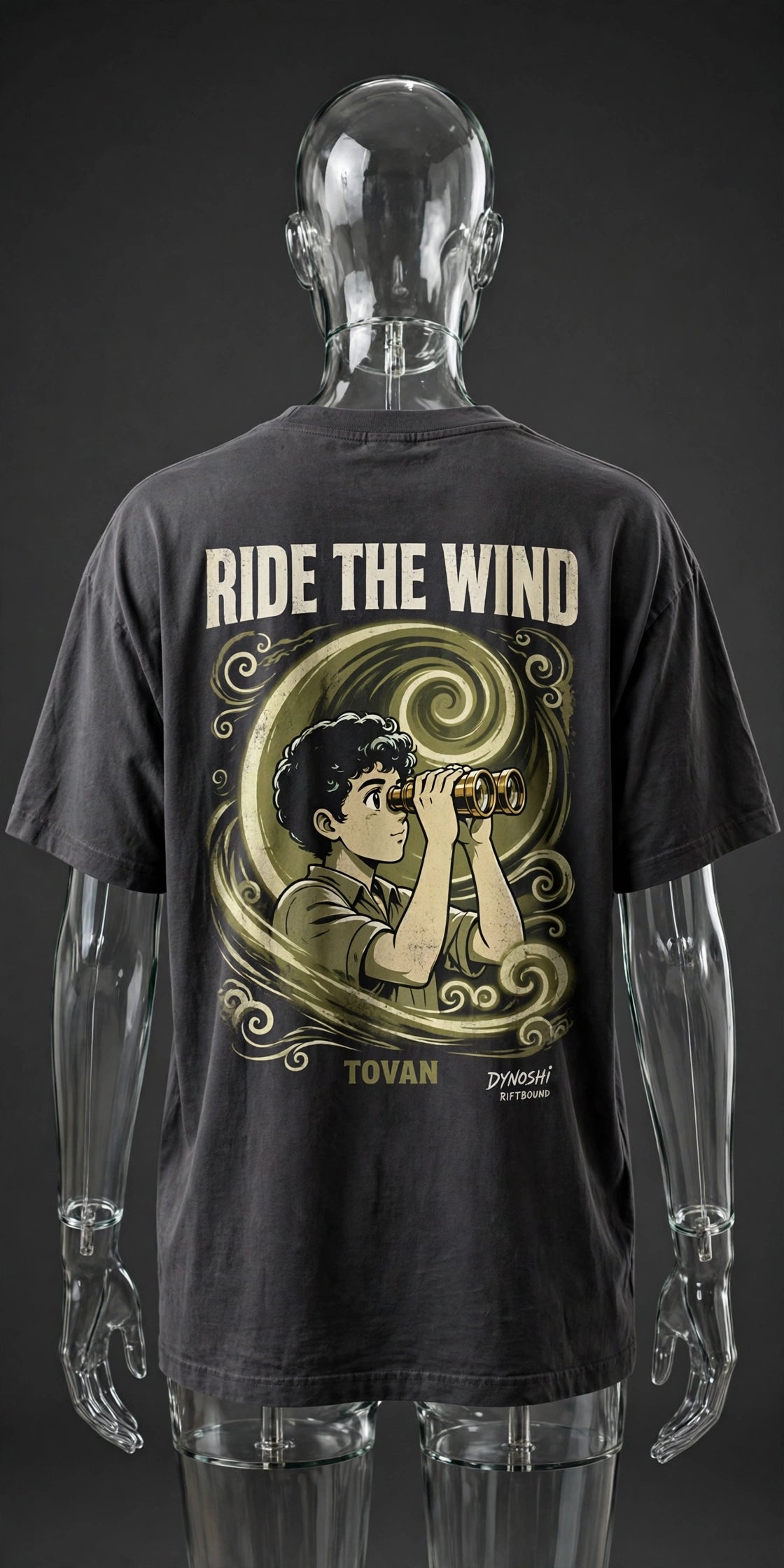 Tovan - Ride the Wind - Premium Oversized Anime T-Shirt - DYNOSHI