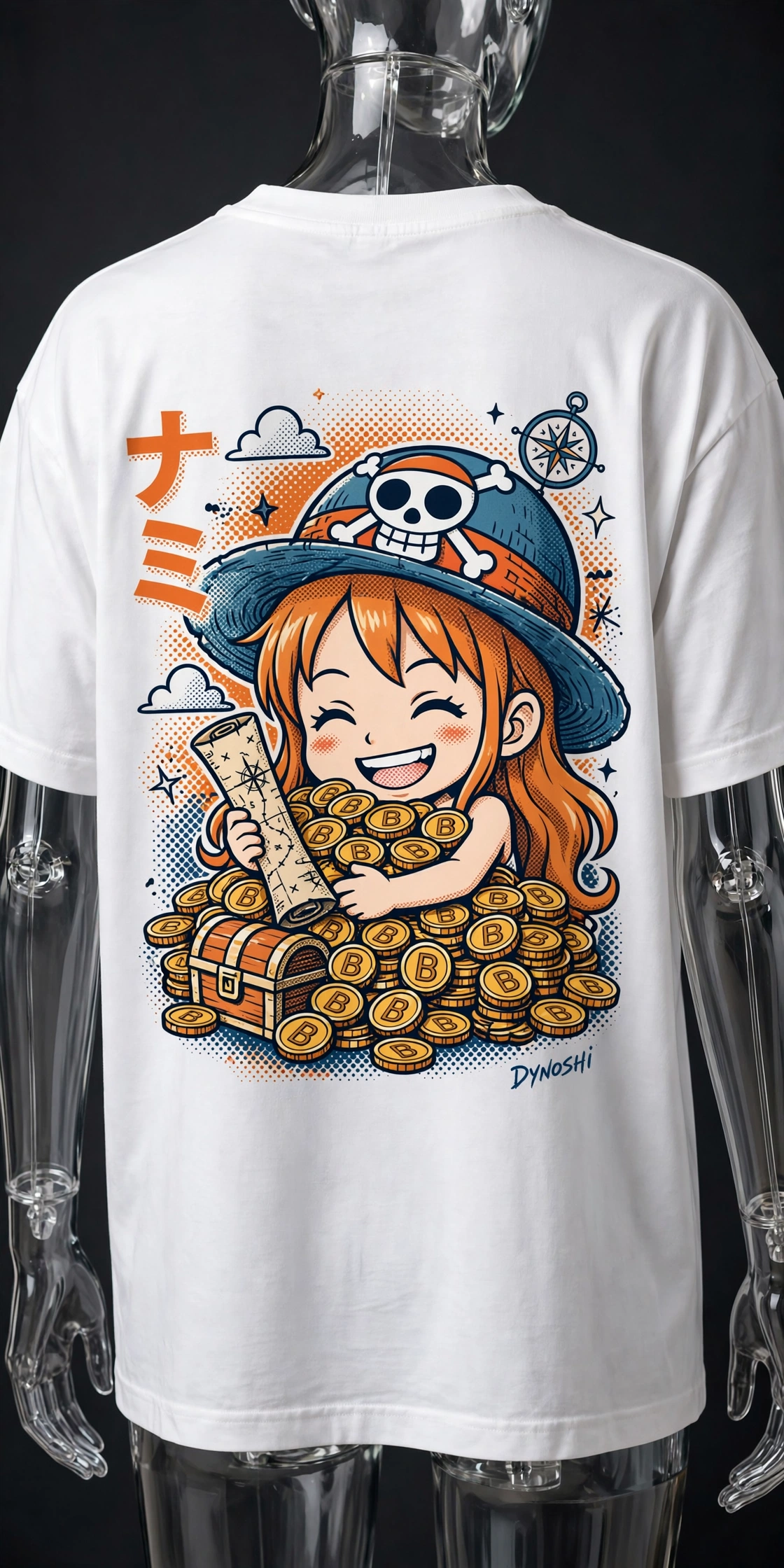 Nami - Beri Fortune Chibi - Premium Oversized Anime T-Shirt - DYNOSHI