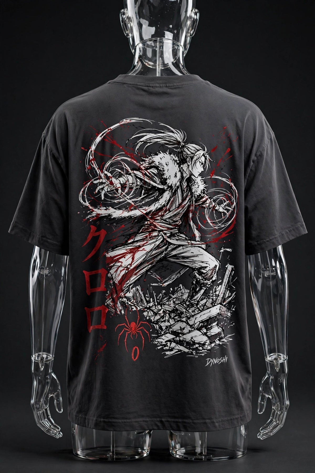 Chrollo Lucilfer - Web Whip Stance - Premium Oversized Anime T-Shirt - DYNOSHI