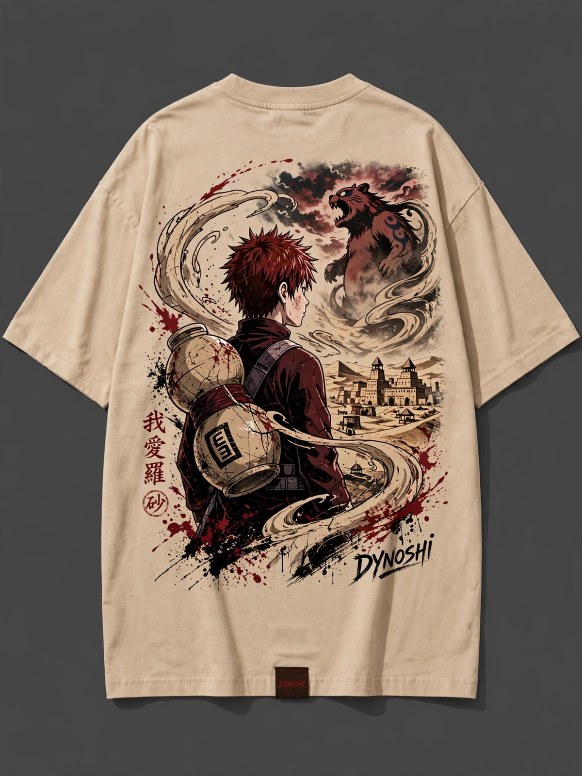 Gaara - Premium Oversized Anime T-Shirt - DYNOSHI