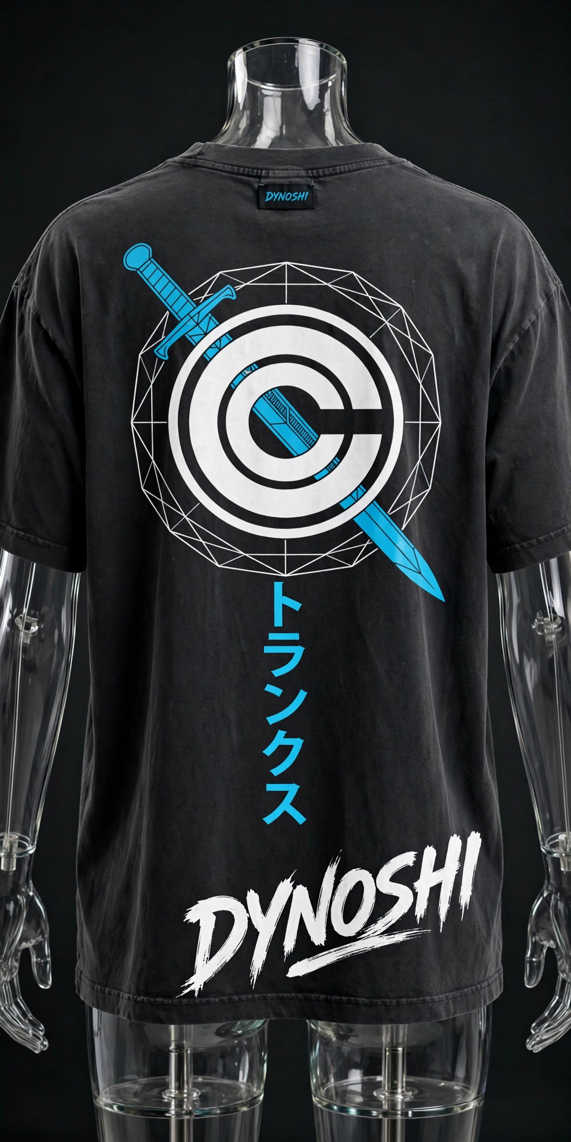 Trunks - Capsule Blade Crest - Premium Oversized Anime T-Shirt - DYNOSHI